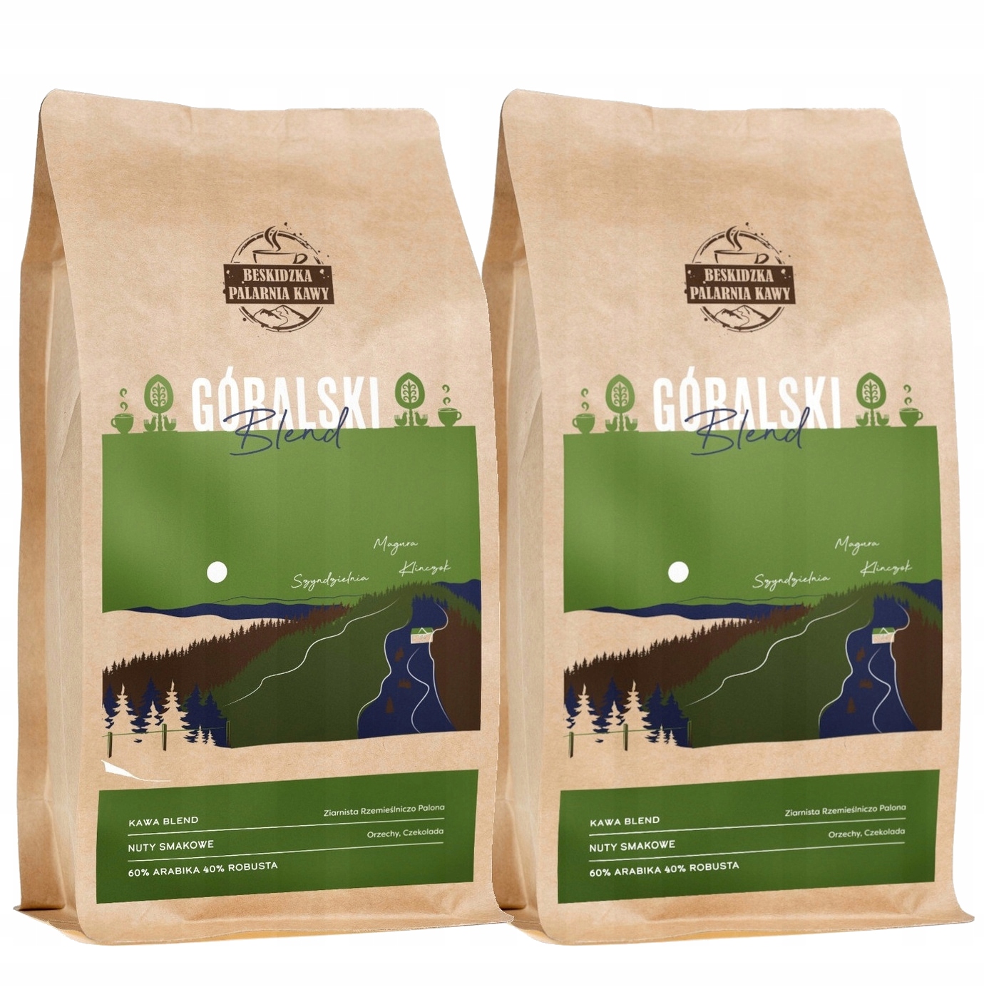 Levně Čerstvě Pražená Káva Zrnková Horská Blend 2x500g Speciality