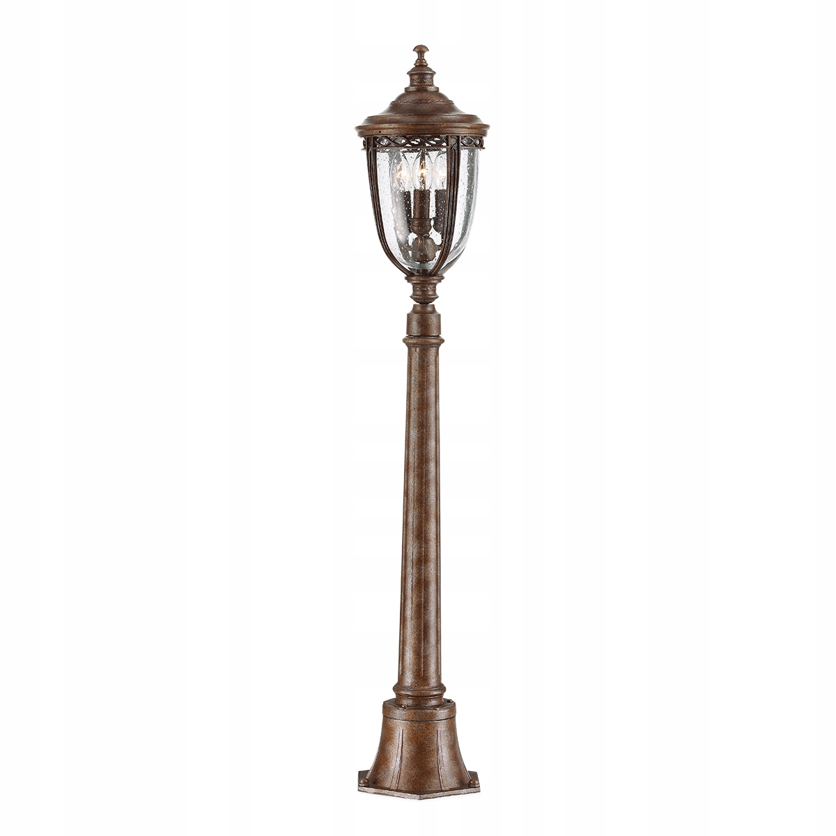 Vonkajšia stojaca lampa vintage retro svietniková, hnedá, 3 body IP44 Feiss