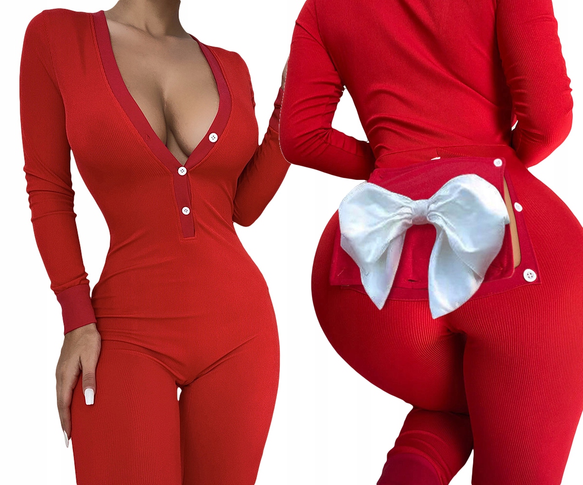 Dámské Pyžamo Dárek K Valentýnu Pro Ni S Klopou Mašle Červená M