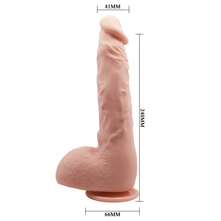 OGROMNY SZTUCZNY PENIS DUŻE DILDO PRZYSSAWKA 24cm Kolor cielisty