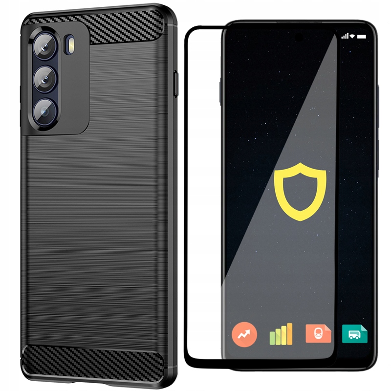 

Etui Case Pancerne Carbon Do Moto G200 Szkło