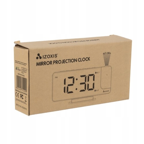 Budzik- zegar LED z projektorem Izoxis 19576 Wysokość całkowita 7.5 cm