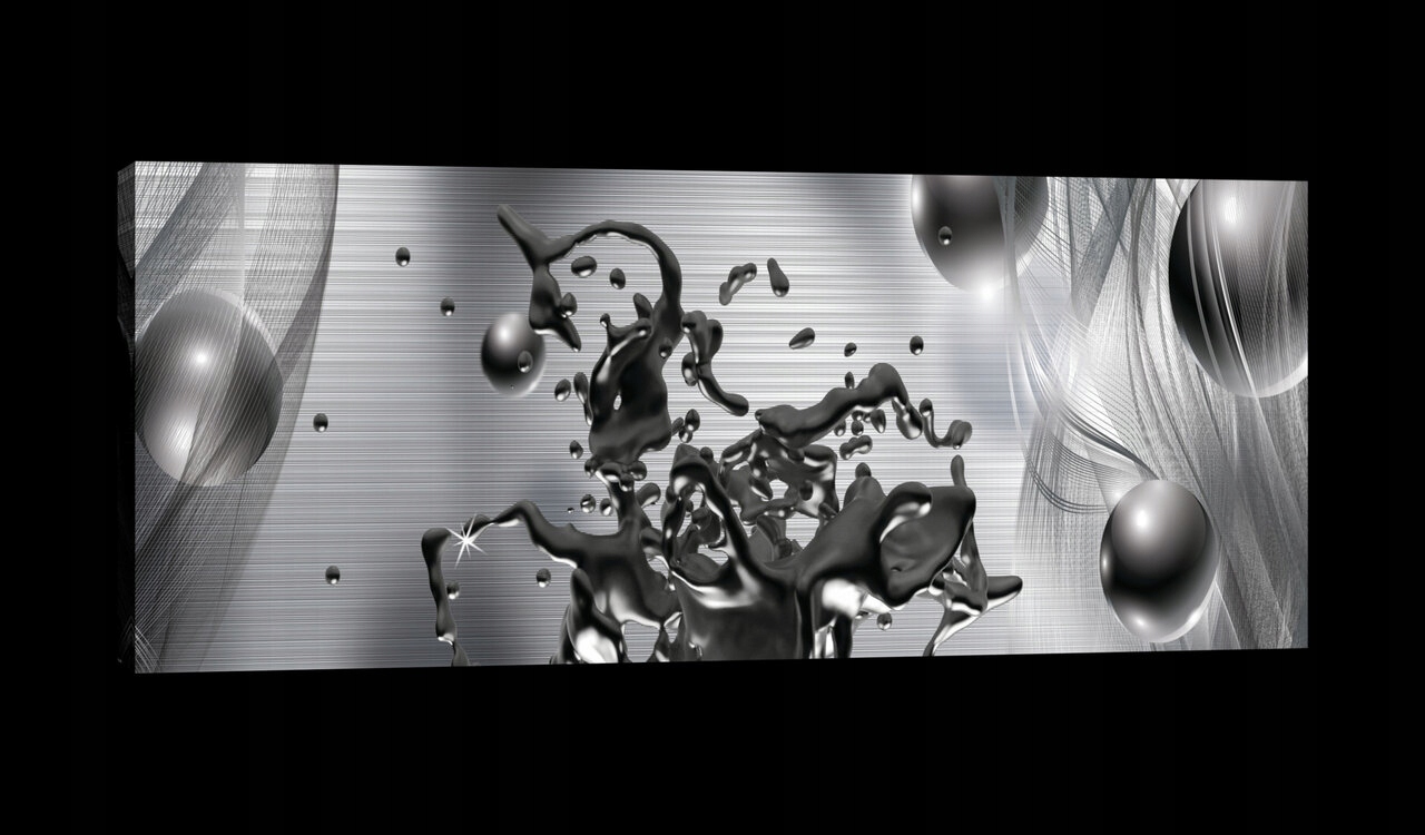 Obraz 145x45 Abstrakce dynamika kov moderní stříbrný šedý pohyb 3D