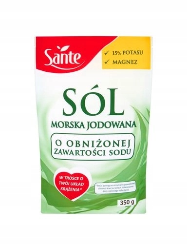 Levně 8 x Sante Jodovaná mořská sůl se sníženým obsahem sodíku 350 g