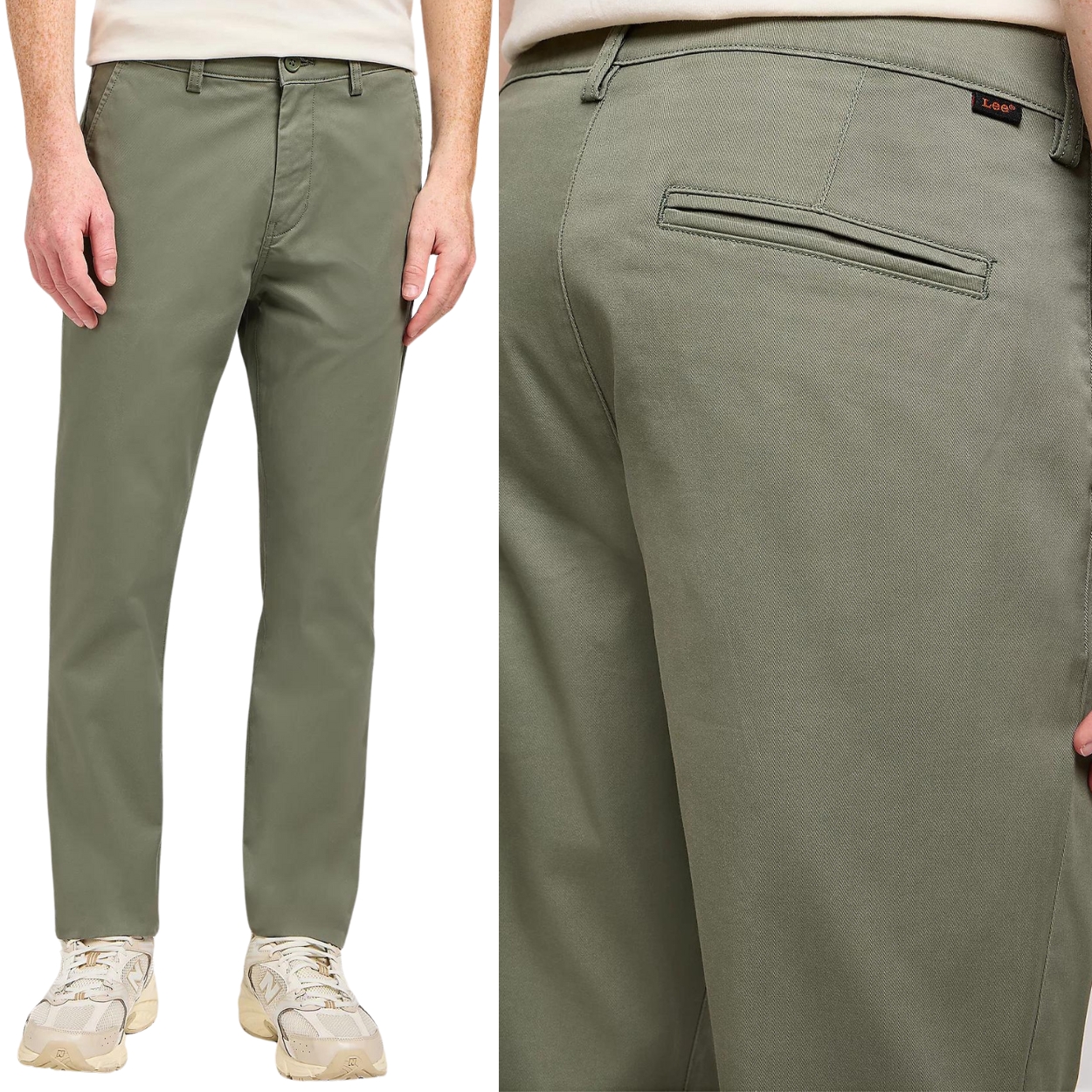 Lee Slim Chino Olive Grove přiléhavé látkové kalhoty chinosy W30 L30