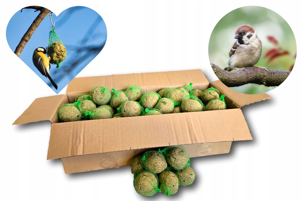 Levně Koule lůjové pro ptáky Krmivo zimní pro volně žijící ptactvo 100 ks 9 kg XL