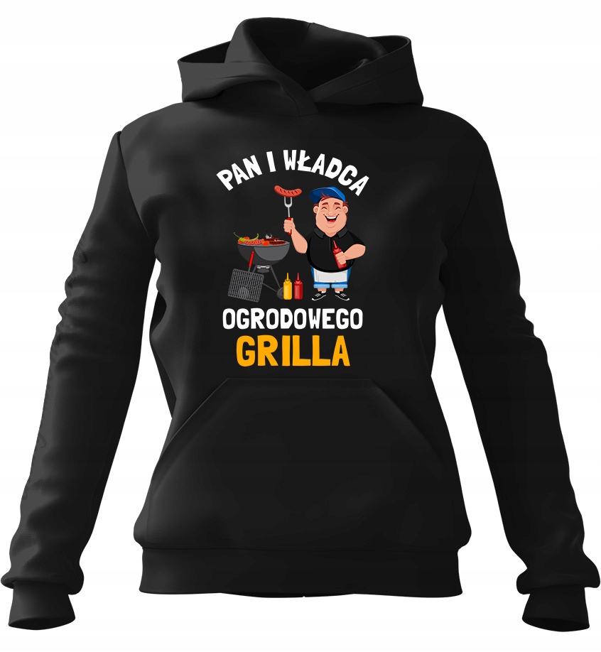 pánská mikina s kapucí Pan a Vládce zahradního grilu Černá M pro něj Fa