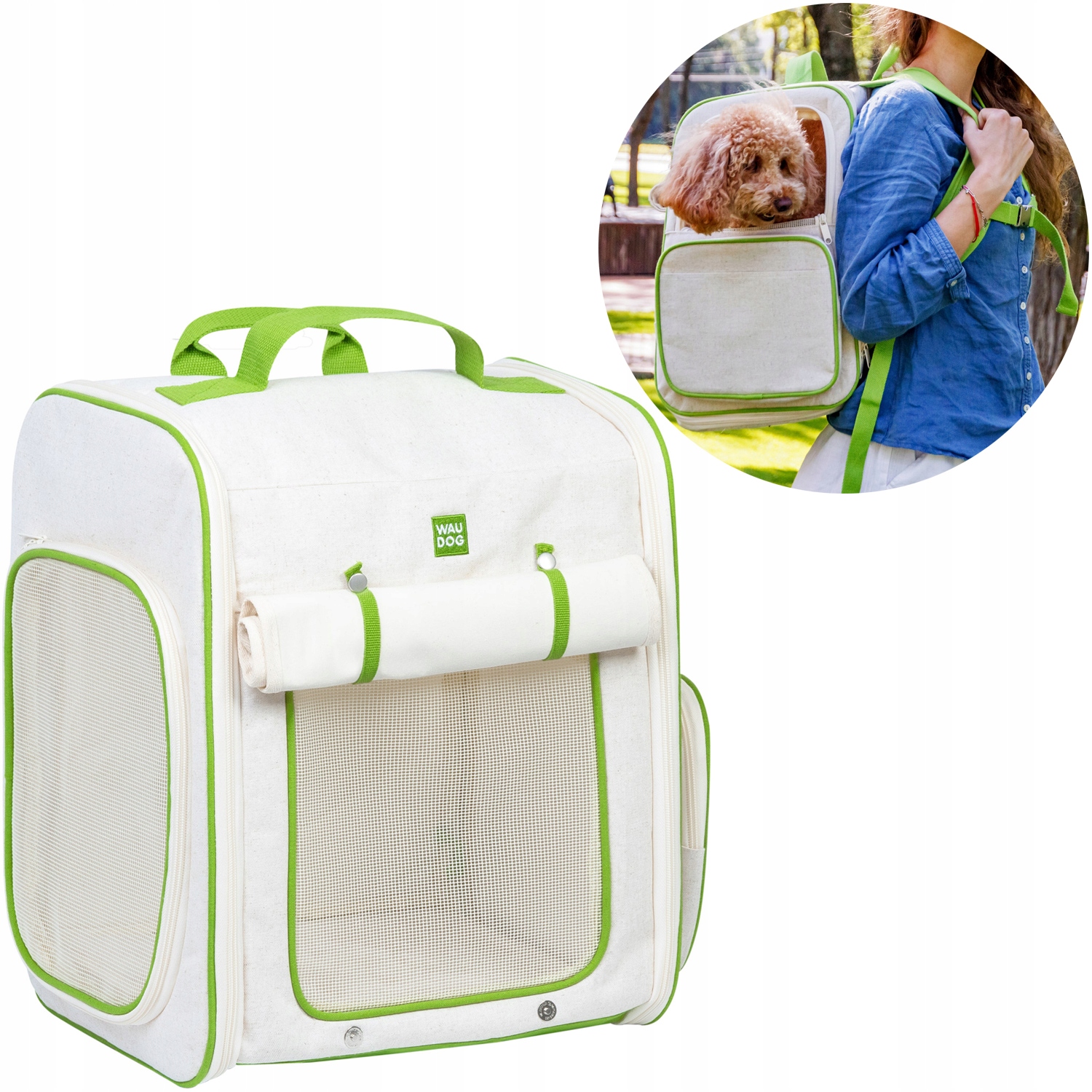 Batoh pro kočky a psy malých plemen Waudog Relax Eco, 42x34x27 cm, do 8 kg