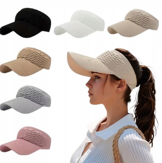 DASZEK DAMSKI PRZECIWSŁONECZNY PLAŻOWY CZAPKA Z DASZKIEM BEŻOWY