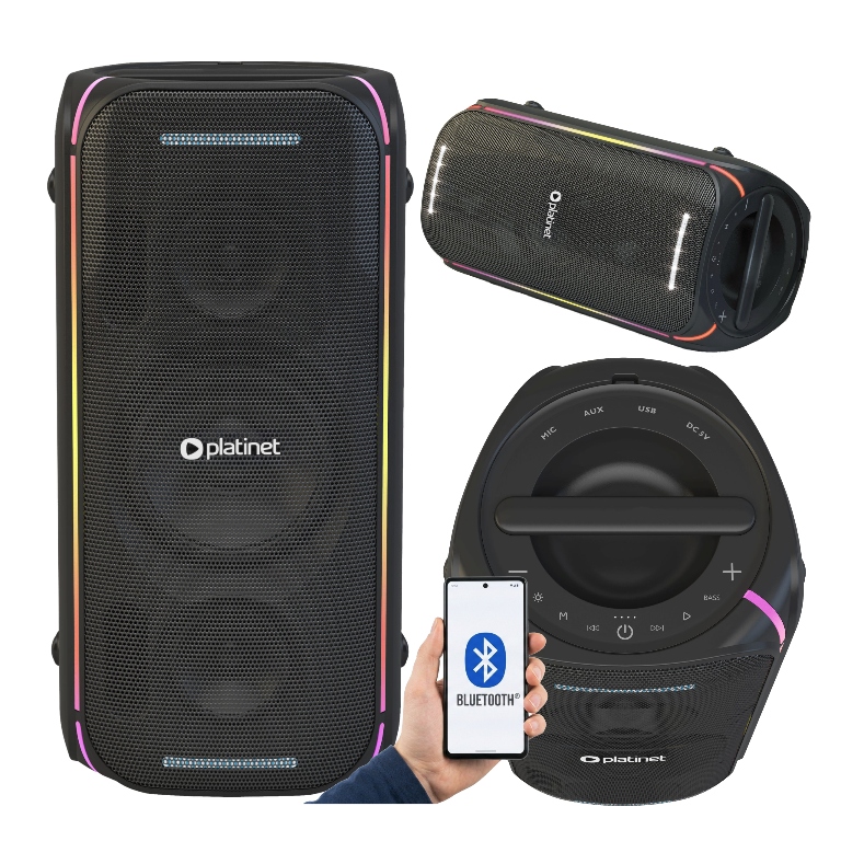 Głośnik Przenośny Bluetooth Bezprzewodowy Usb Sd Fm 70W Mikrofon Karaoke
