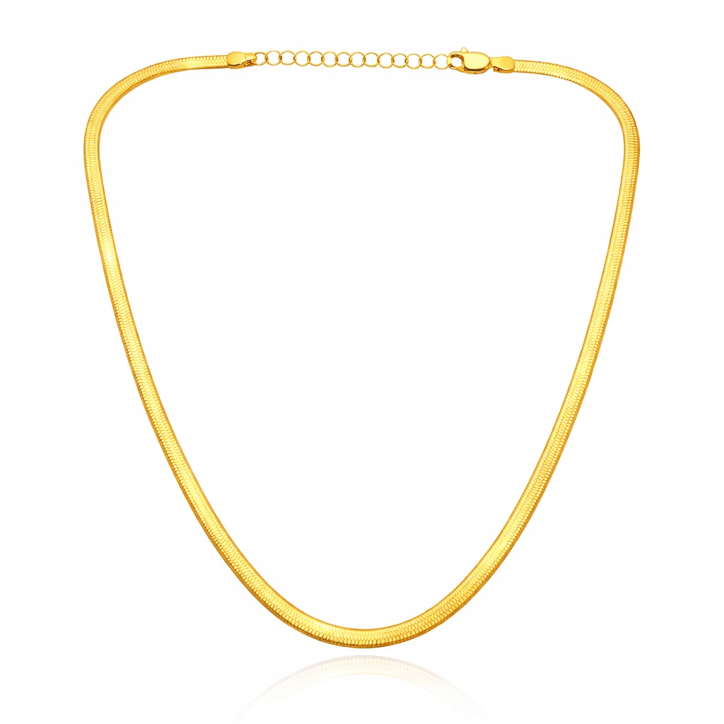 Náhrdelník zlatý páska zmijka 585 hladká 4 mm délka 42-45 cm