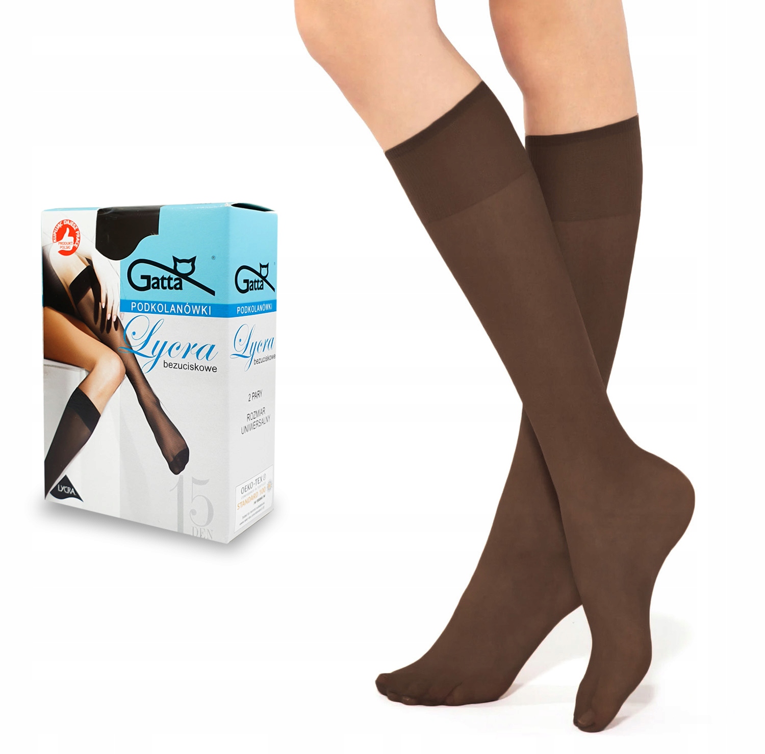 Gatta Podkolenky 2 Páry 15DEN moka