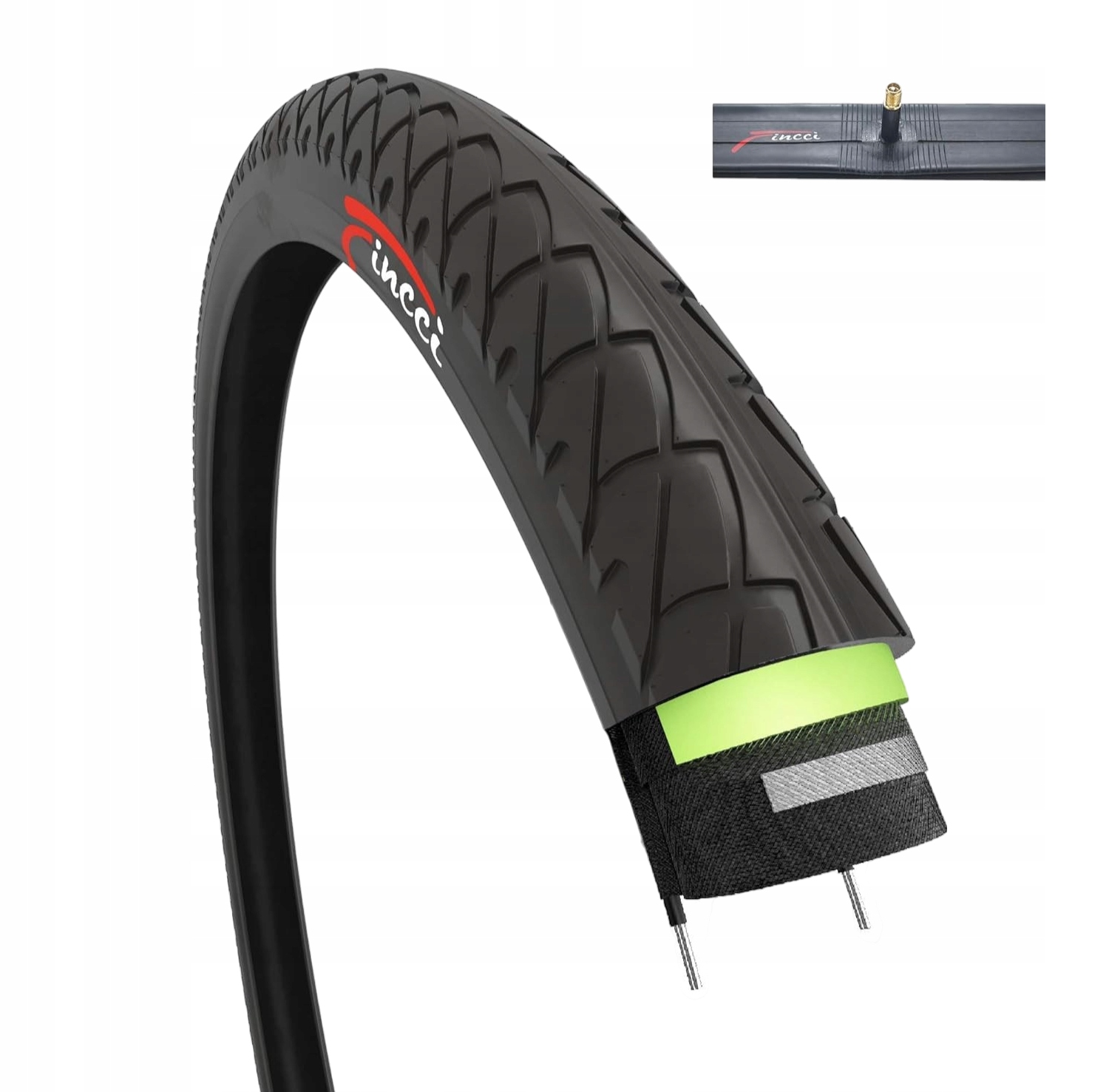 2x Fincci Sada Plášť Na Kolo 50-559 26x1,95" Kevlar Nylon Slick s duší