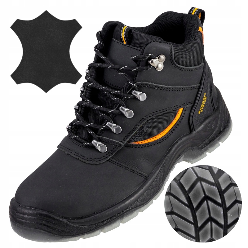 Pánská pracovní obuv Pracovní obuv kožená pánská černá bez Podnoska 41