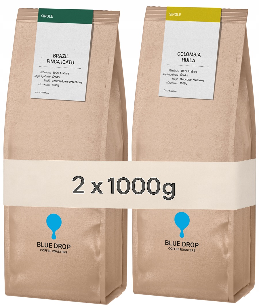 Káva Zrnková Brazílie Kolumbie 2KG 100% Arabica Čerstvě pražená 2x 1kg
