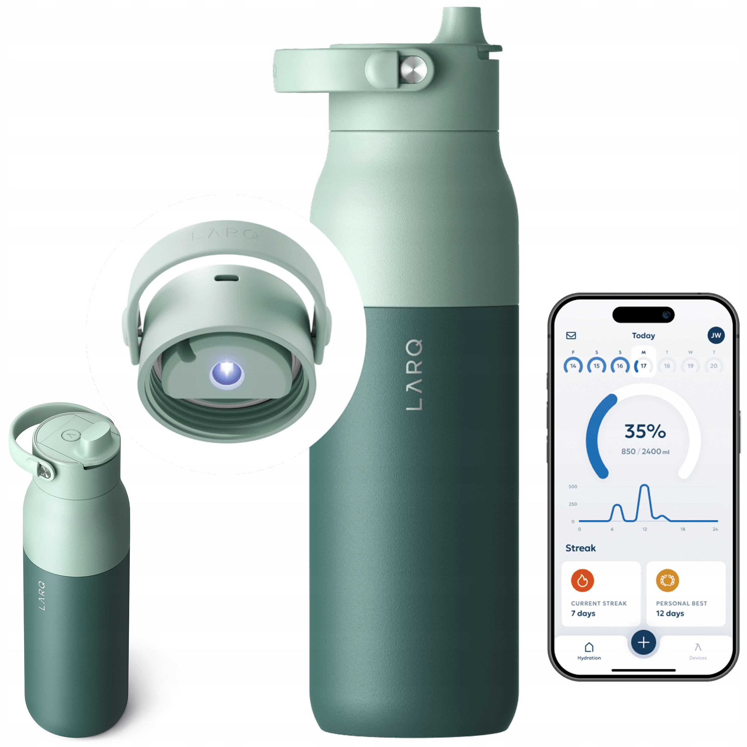 Larq PureVis 2 Smart samočistící filtrační láhev na vodu s Uv-c 1L