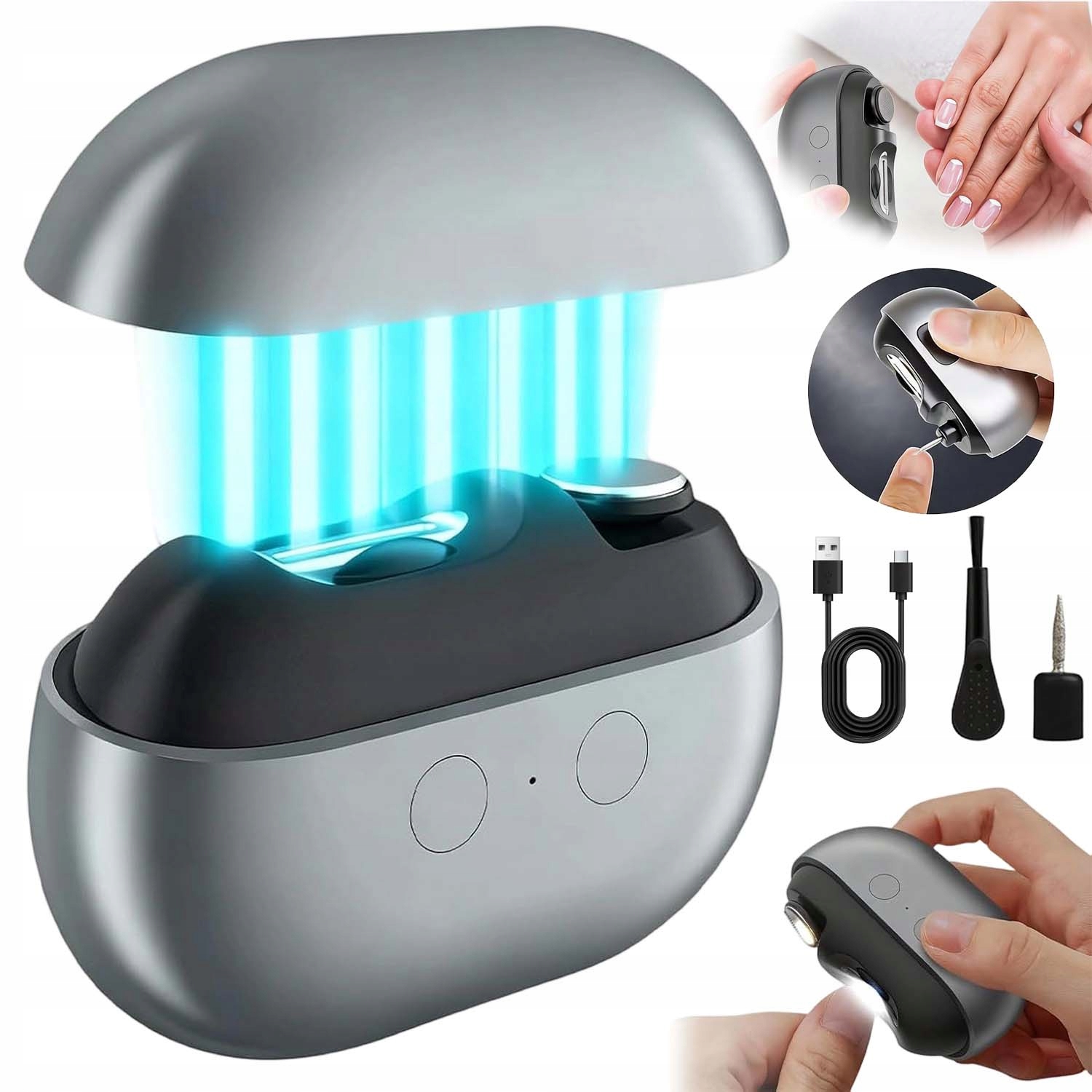 Elektrický Automatický Kleštičky Na Nehty, Malé, S Led, Tiché Pro Děti