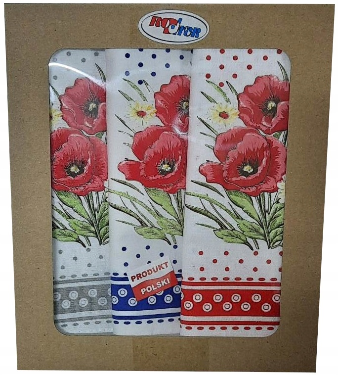 

Zestaw Ścierek Bawełna 100% Polskie Maki Kwiaty