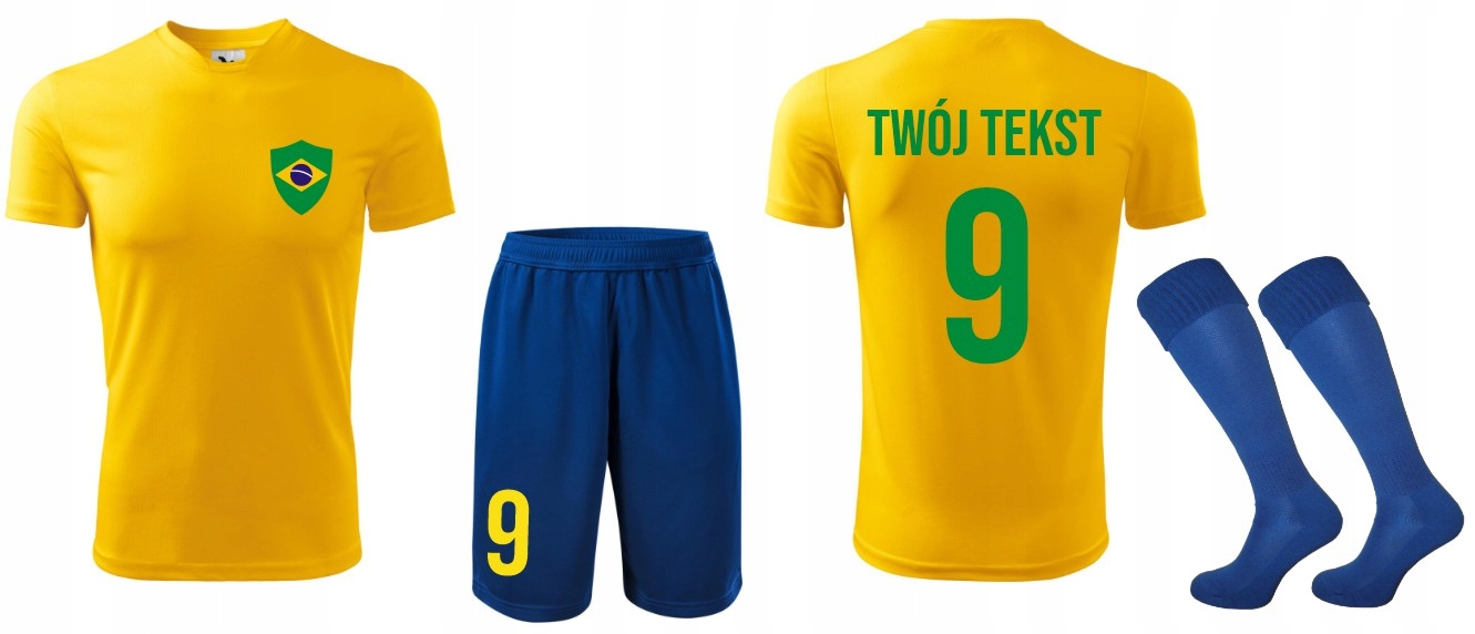 

Strój Piłkarski Brazylia Z Własnym Napisem (M)