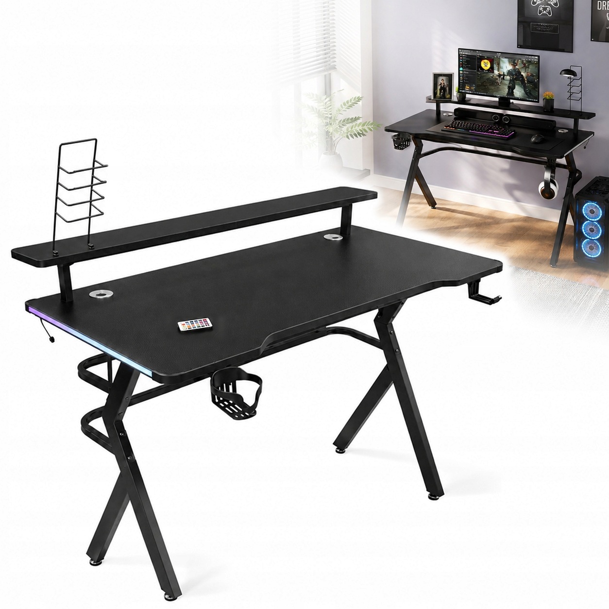 Školský herný stôl Led Rgb 120 x 60 cm s nadstavcom diaľkový ovládač