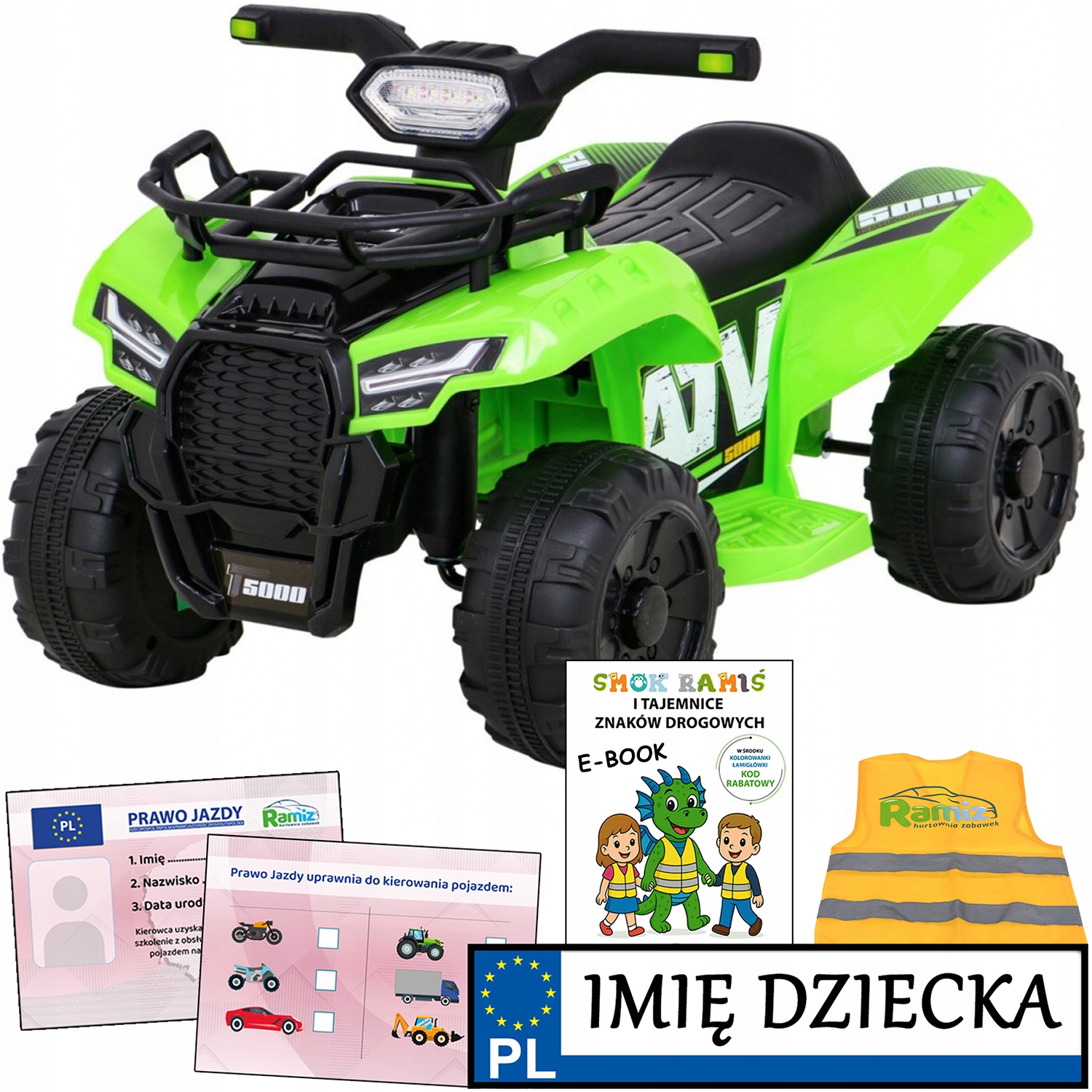 Bezpieczny Quad na akumulator Storm pierwsze autko dla dzieci Duże Koła