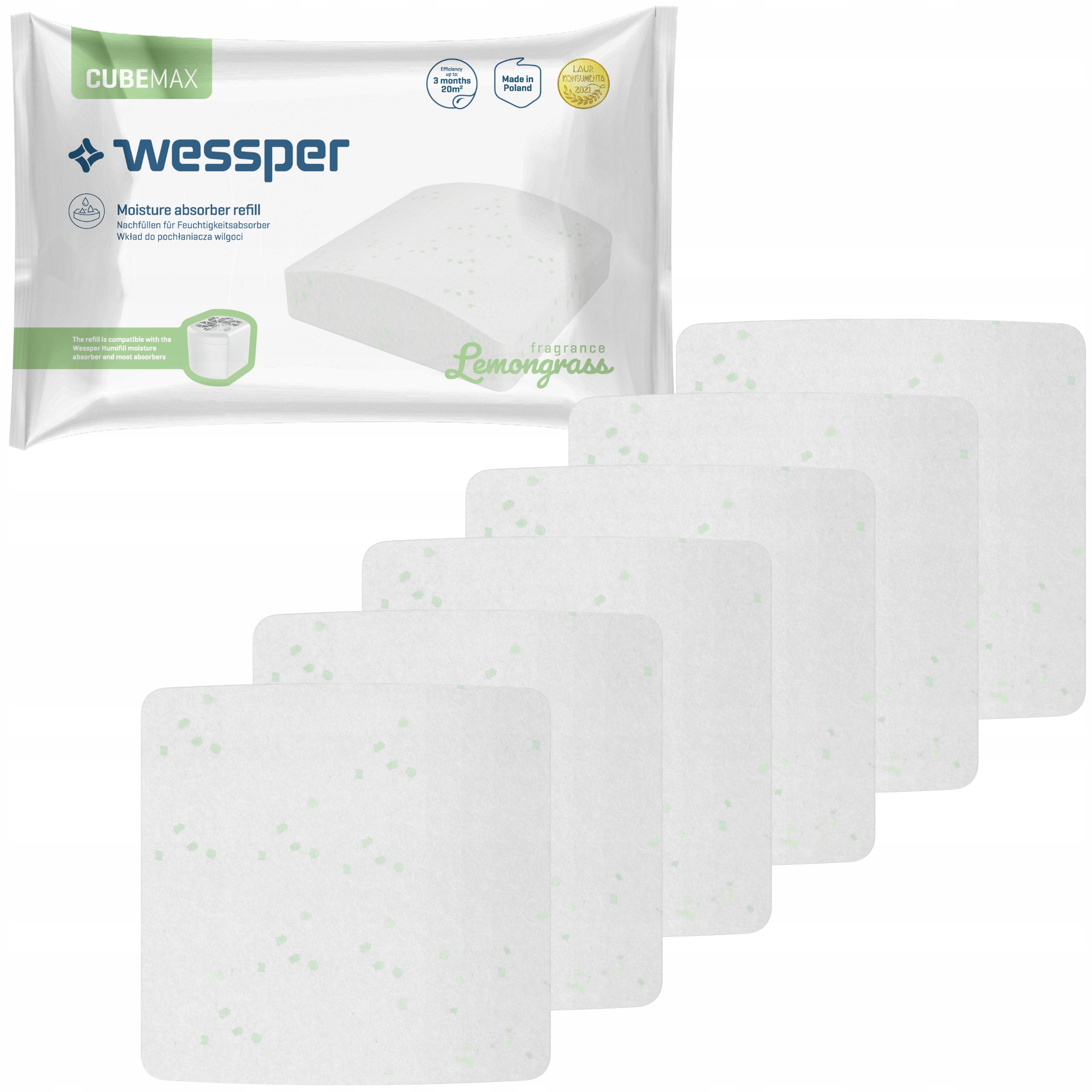 

6x Tabletki Kostki Do Osuszacza Trawa Cytrynowa
