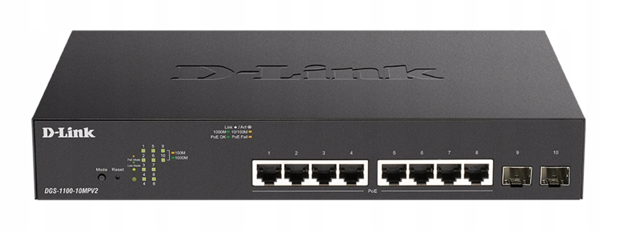D-link 10-Portový Layer2 PoE+ Smart Switch