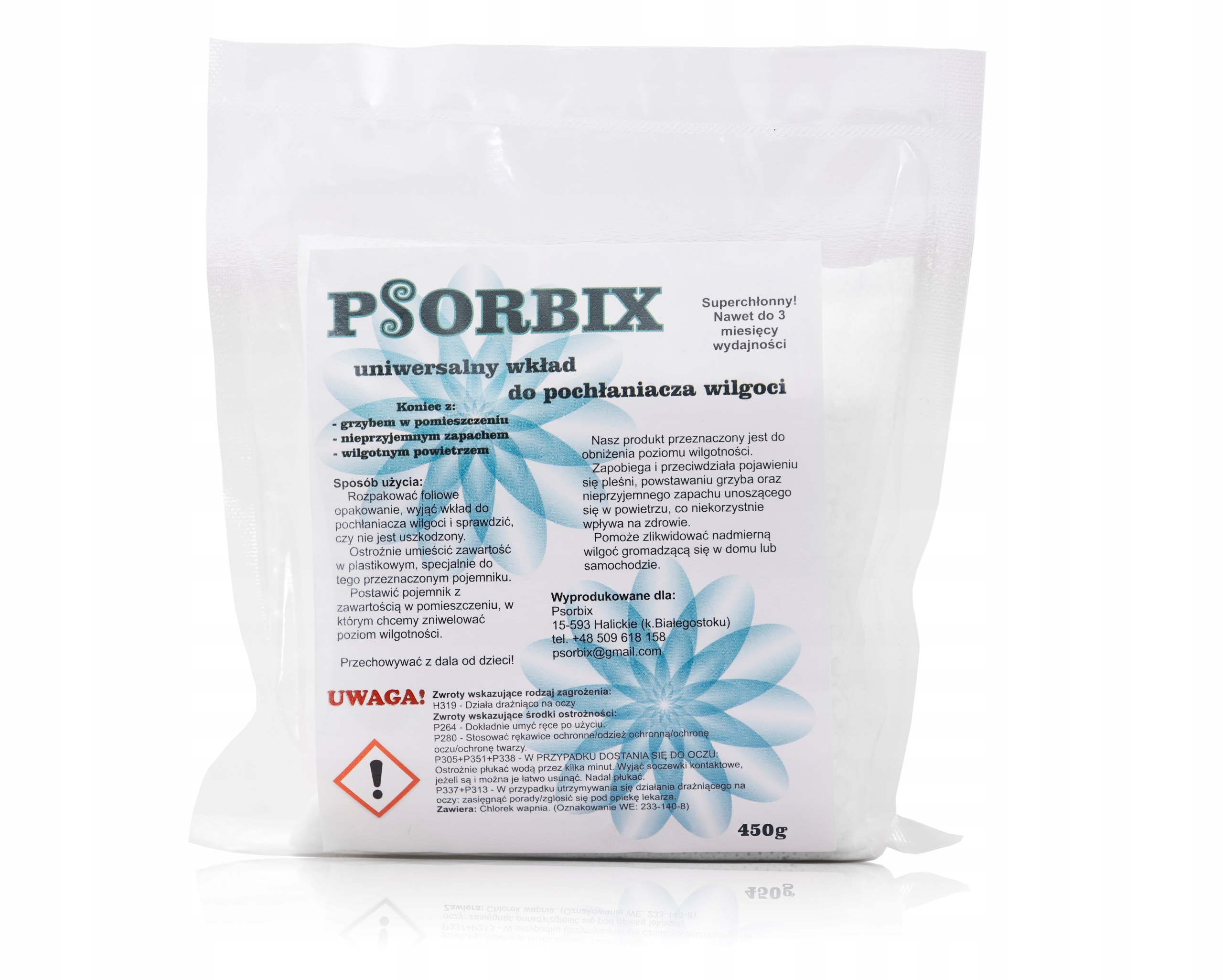 Pochłaniacz wilgoci - wkład osuszacz 450g