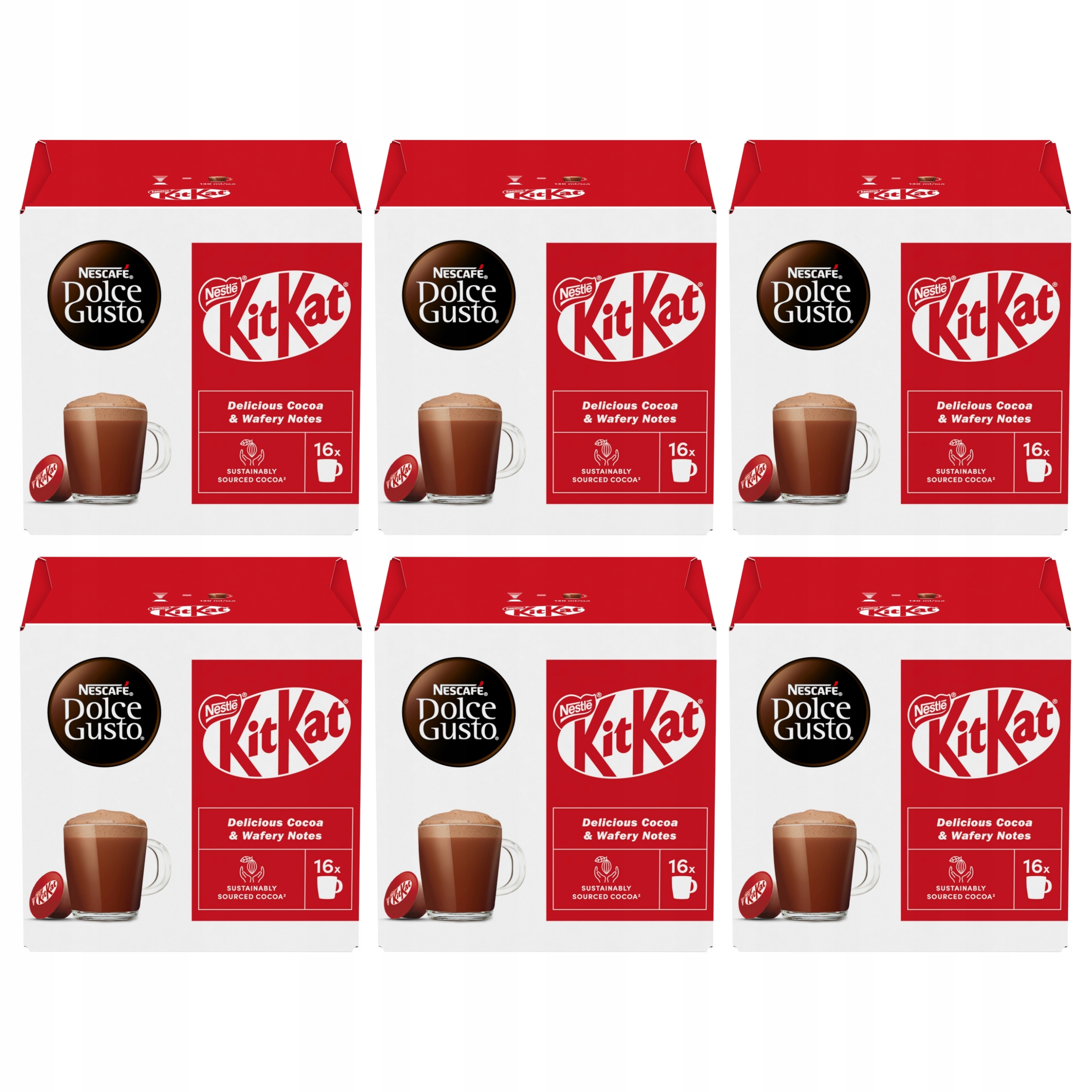 Nescafe Dolce Gusto Kit Kat Kakao 256 g (16 kapsułek) x6