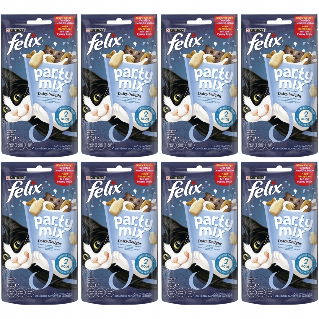 Levně Felix Party Mix Dairy Delight s příchutí jogurtového mléka a sýra 60 g x 8 ks