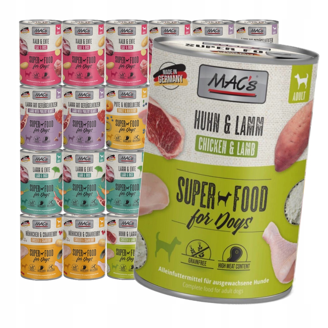 Levně MAC's Dog Bezobilné Vlhké Krmivo pro psy Mix Chutí s drůbežím masem 24x400 g