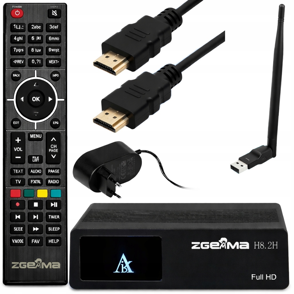 Tuner Zgemma H8.2H Satelitní Dekodér DVB-T2 Hevc ENIGMA2 E2 Wi-fi Adaptér