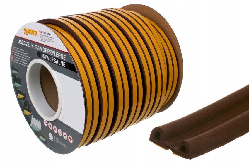 Gumové těsnění Epdm samolepicí typ P 9x5,5 mm bílá role 100 m