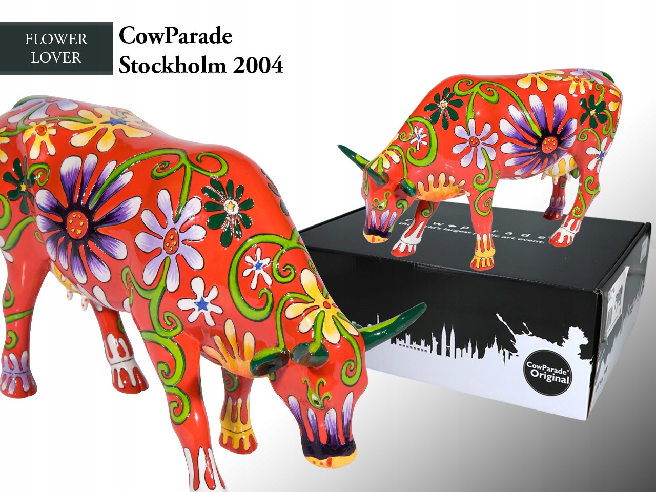 Figurka Krowa Cow Parade Flower Lover Cow Rzeźba Kolekcjonerska