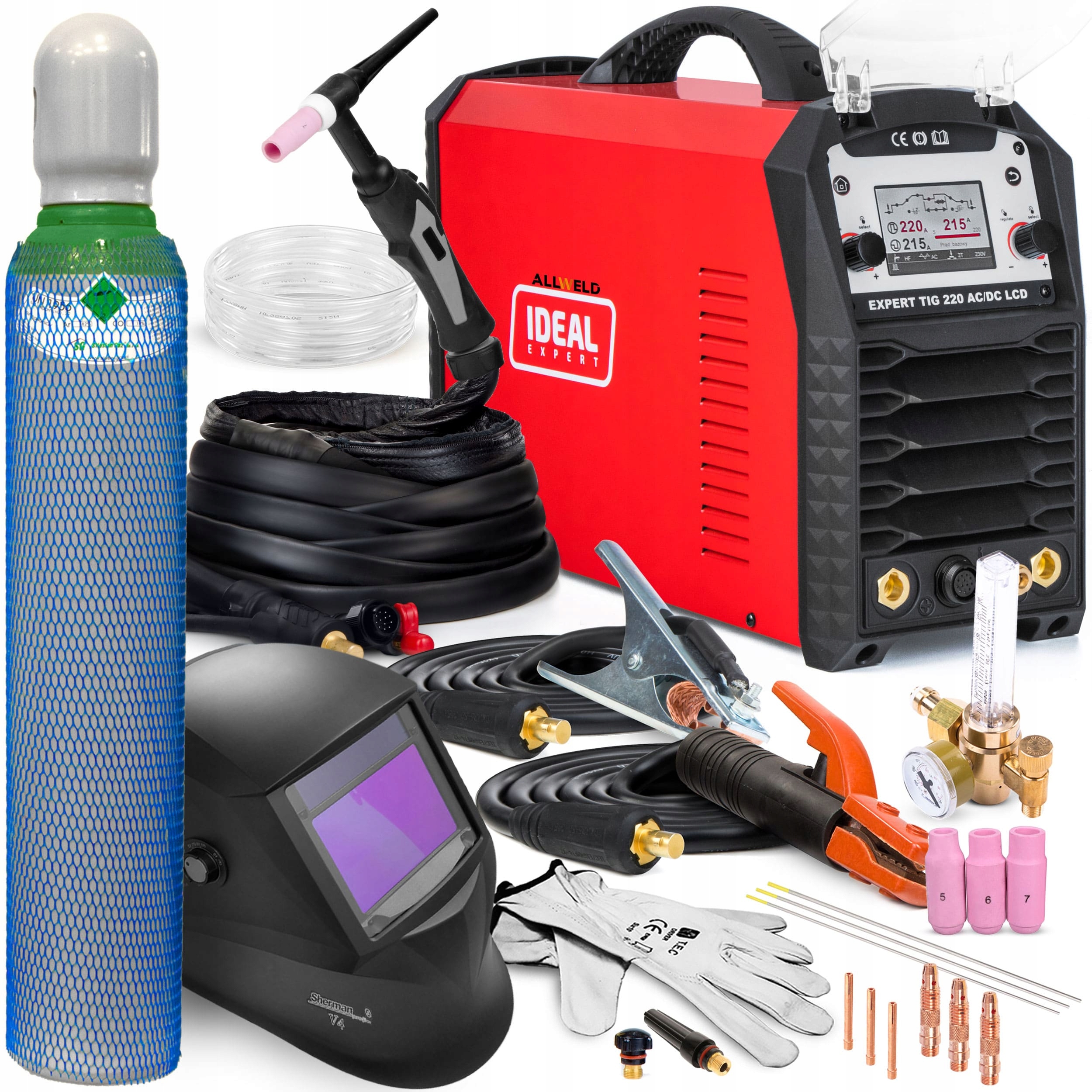 Invertorová Svářečka Ideal Expert Tig 220 Ac/dc LCD Puls Mma Igbt 220A 230V