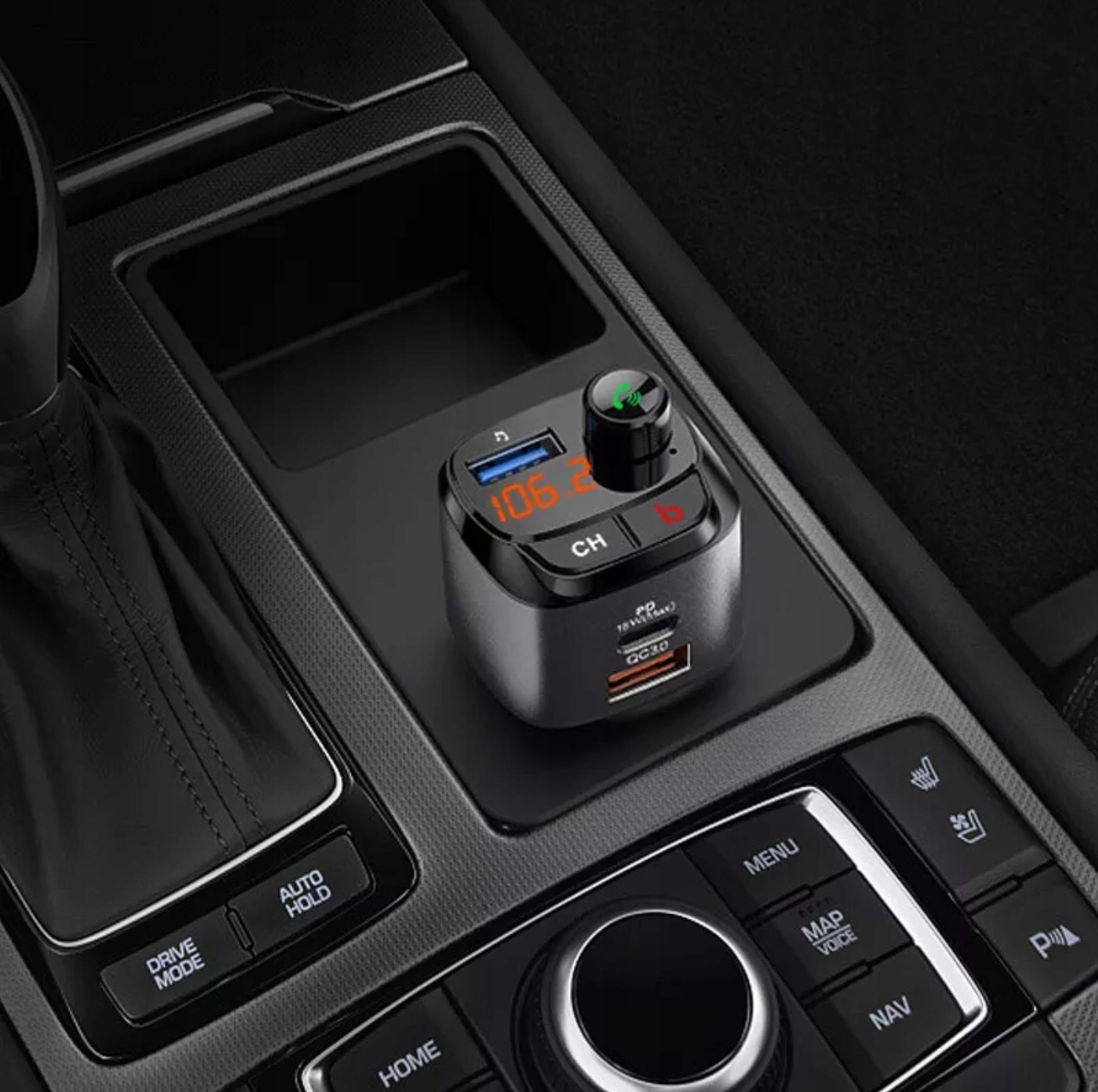 TRANSMITER FM ADAPTER BLUETOOTH USB SD MP3 QC 3.0 Stan opakowania oryginalne