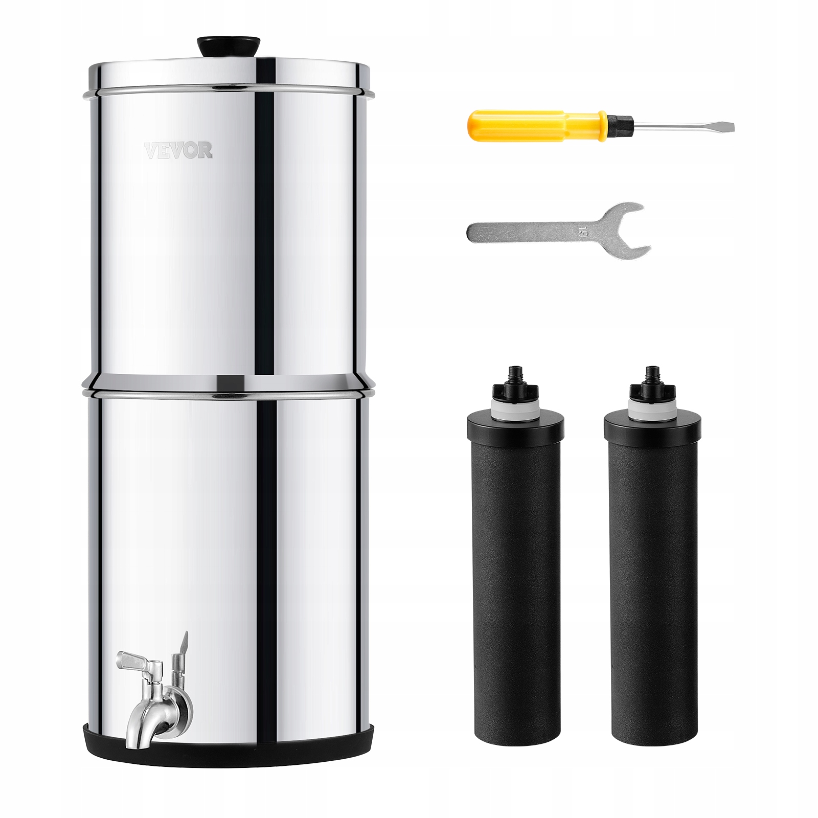 Vevor Vodný Filter 2 filtre 5,5L Prenosné Efektívne filtrovanie strieborné