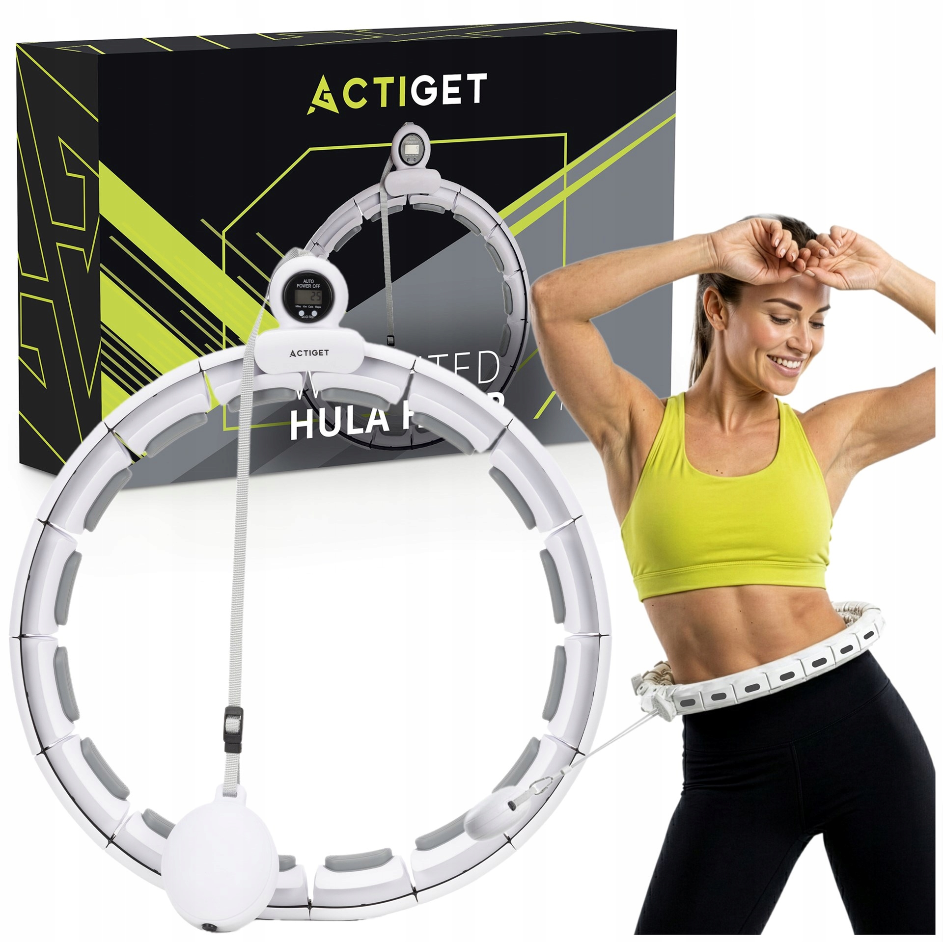 Hula Hoop Se Zátěží A Výstupky, Skládací, Zeštíhlující Masáž, Počítadlo