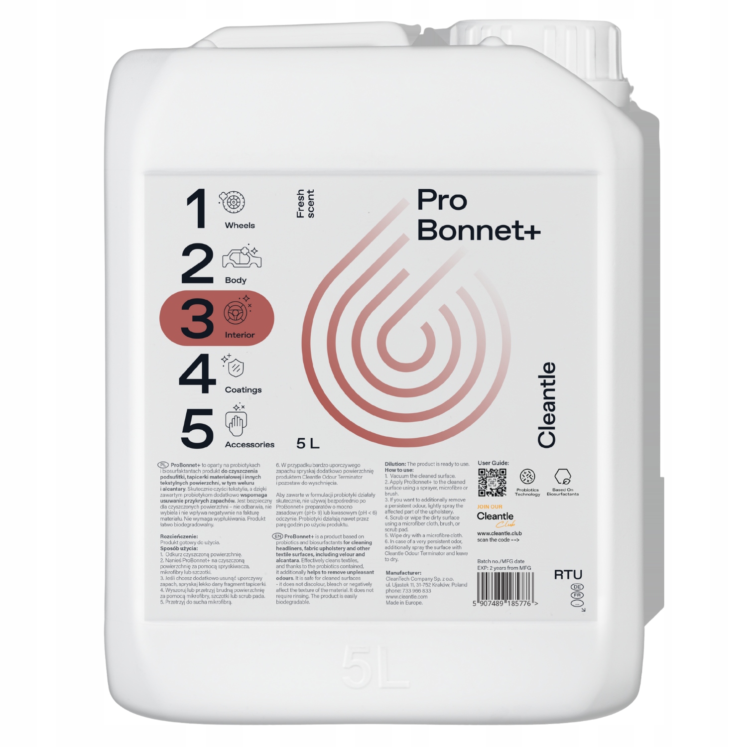 Cleantle Pro Bonnet 5L