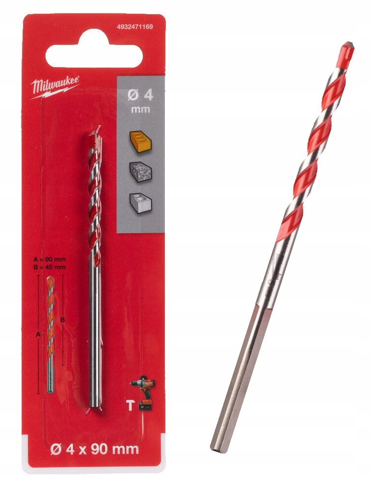 

Milwaukee Wiertło betonu Cegły, pustaku 4mm x 90