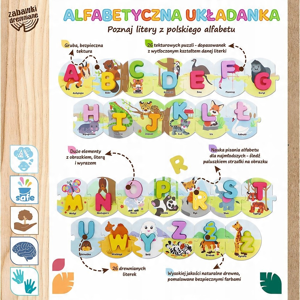 

Trefl 61707 Alfabetyczna Układanka Literki drewno
