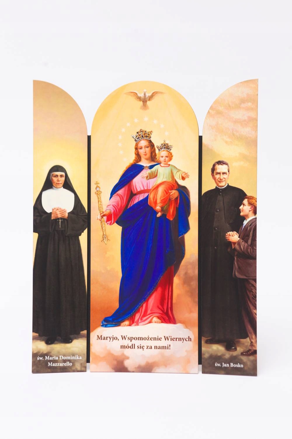 Salesiánský triptych Pomocnice věřících, Bosko, Mazzarello 39x30 cm