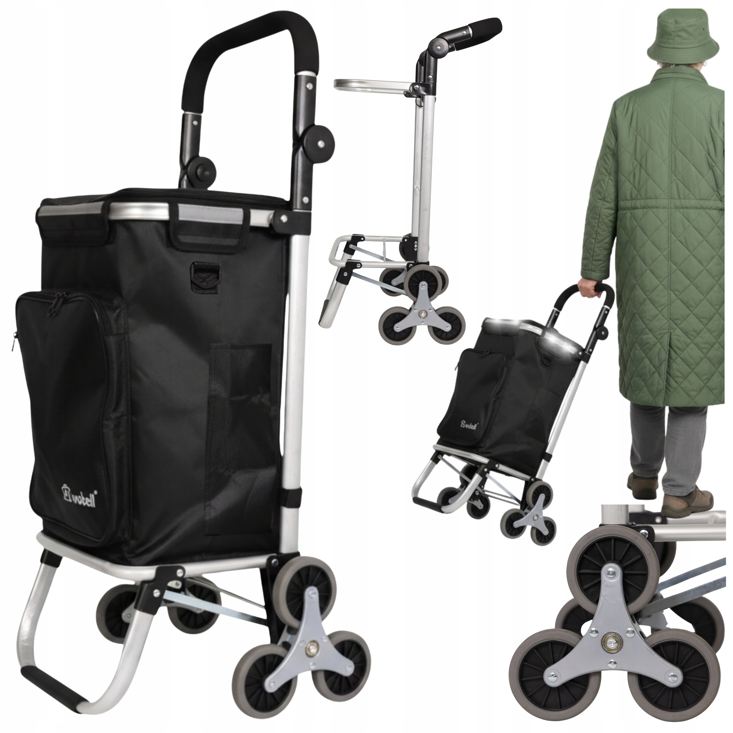 Nákupní Vozík, Taška Na Kolečkách, Gumová Nákupní Taška, Tříkolka, Voděodolná