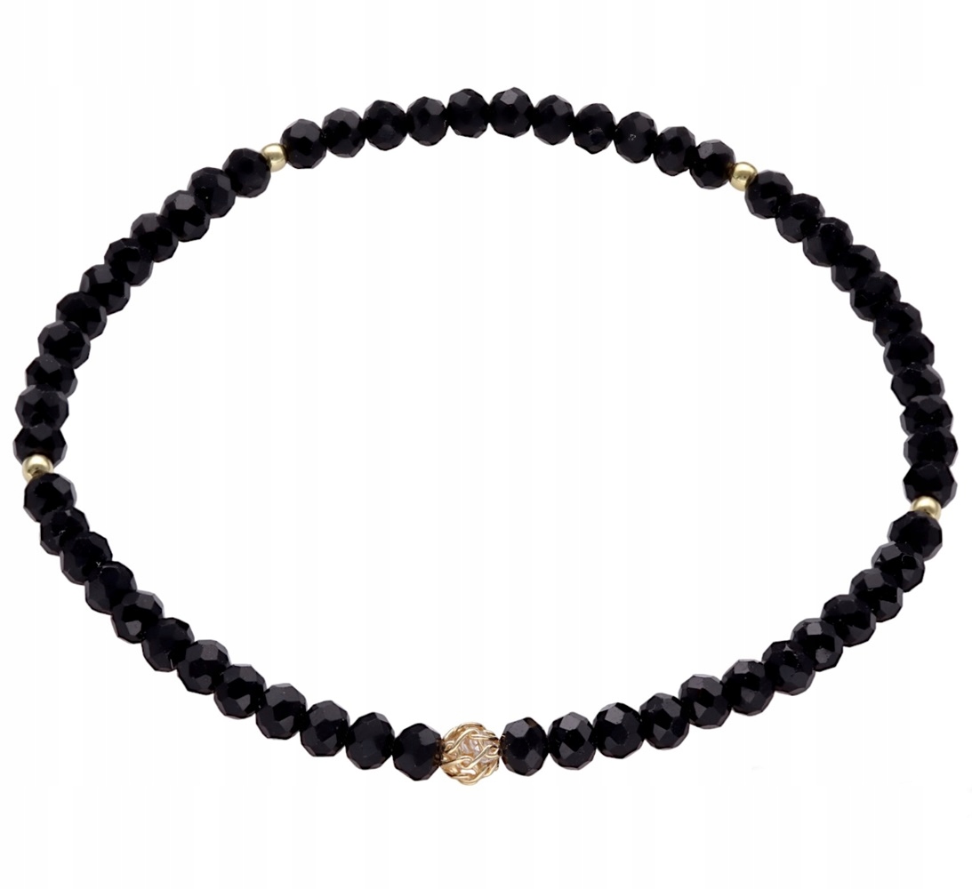 Náramek Ag 925 s černými krystaly PW0010224BG