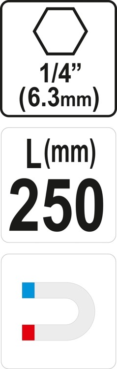 YATO Uchwyt przedłużka do grotów bitów 1/4 25cm Liczba elementów pojedyncze