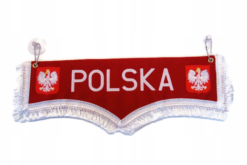Zawieszka Proporczyk haftowany Polska czerwona Tir Bus