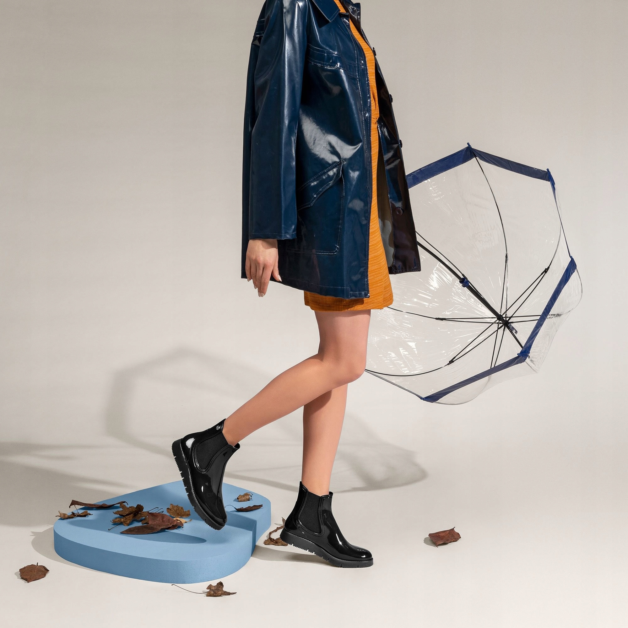 KRÓTKIE DAMSKIE KALOSZE BOTKI SZTYBLETY CZARNE 40 Materiał zewnętrzny guma