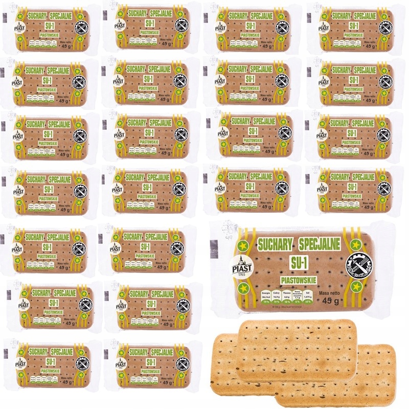 Suchary wojskowe survivalowe specjalne Piast SU-1 60szt