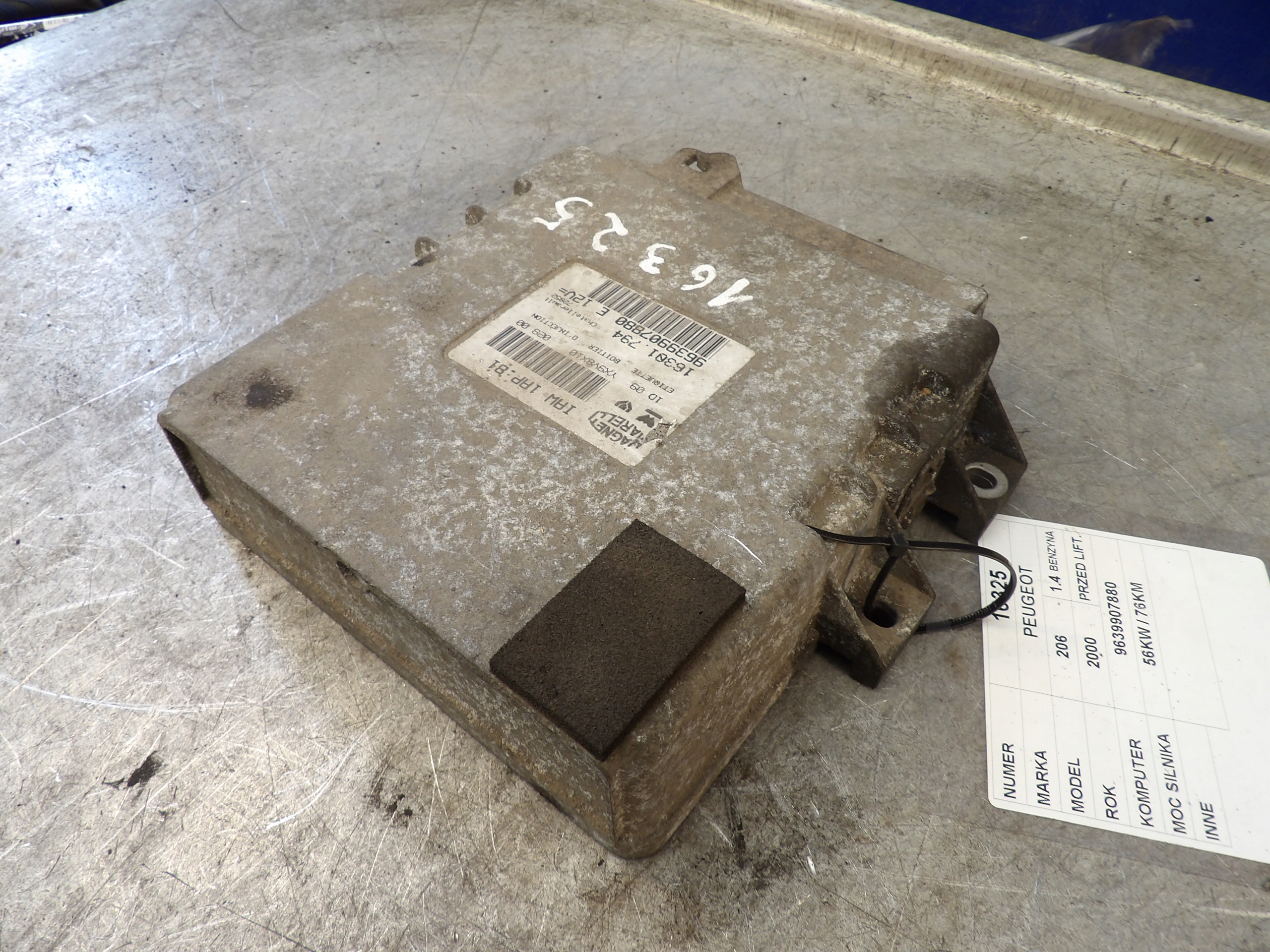 Peugeot 206 computer, control unit 9639907880 IAW1AP.81