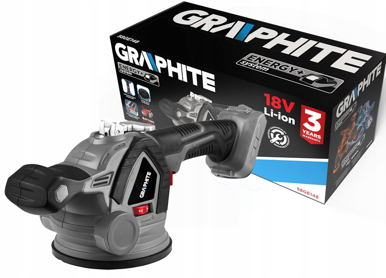 Przyssawka wibracyjna do płytek akumulatorowa 18V 130mm bez aku Graphite